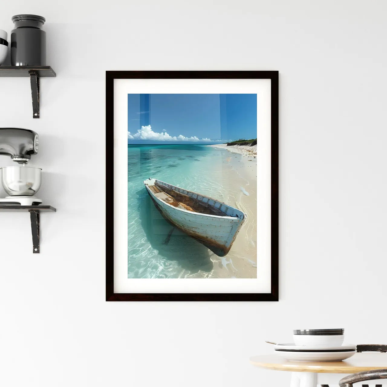 Exquisite Tropical Painting Depicting a Moza Framed Print