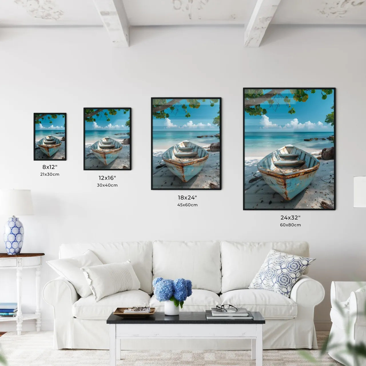 Colorful Mozambican Boat Painting on Tropica - Kitchen Hangings