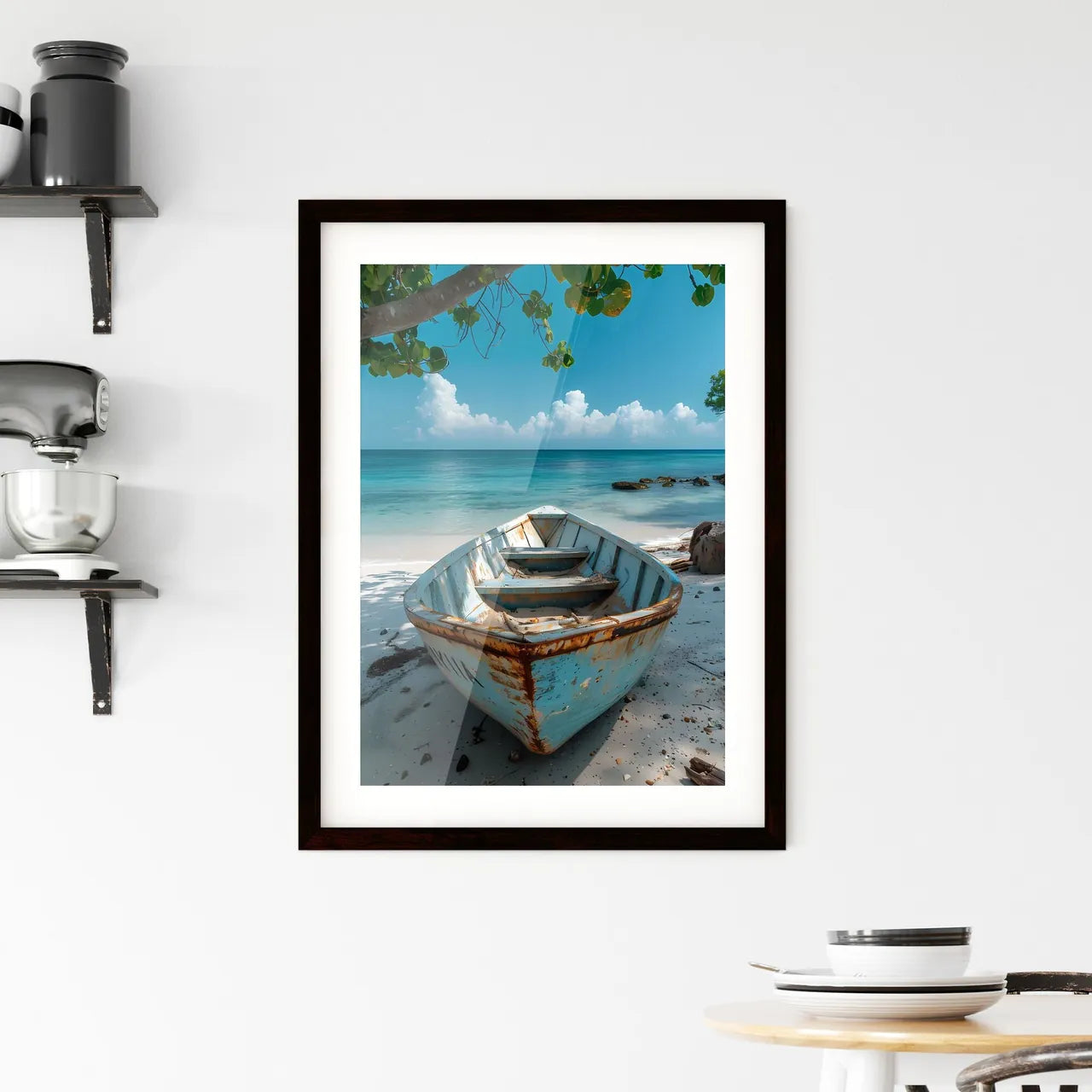 Colorful Mozambican Boat Painting on Tropica Framed Print