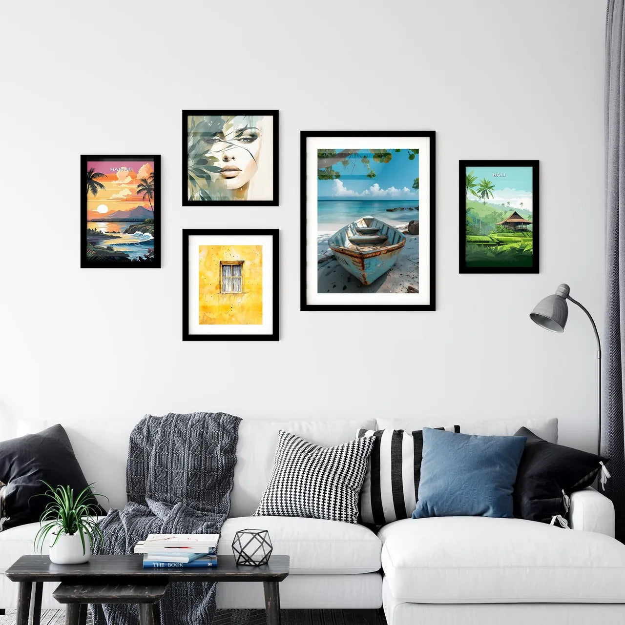 Colorful Mozambican Boat Painting on Tropica Wall Art