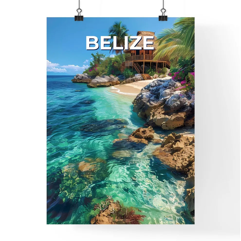 Belize North America Abstract Painting Beach Poster