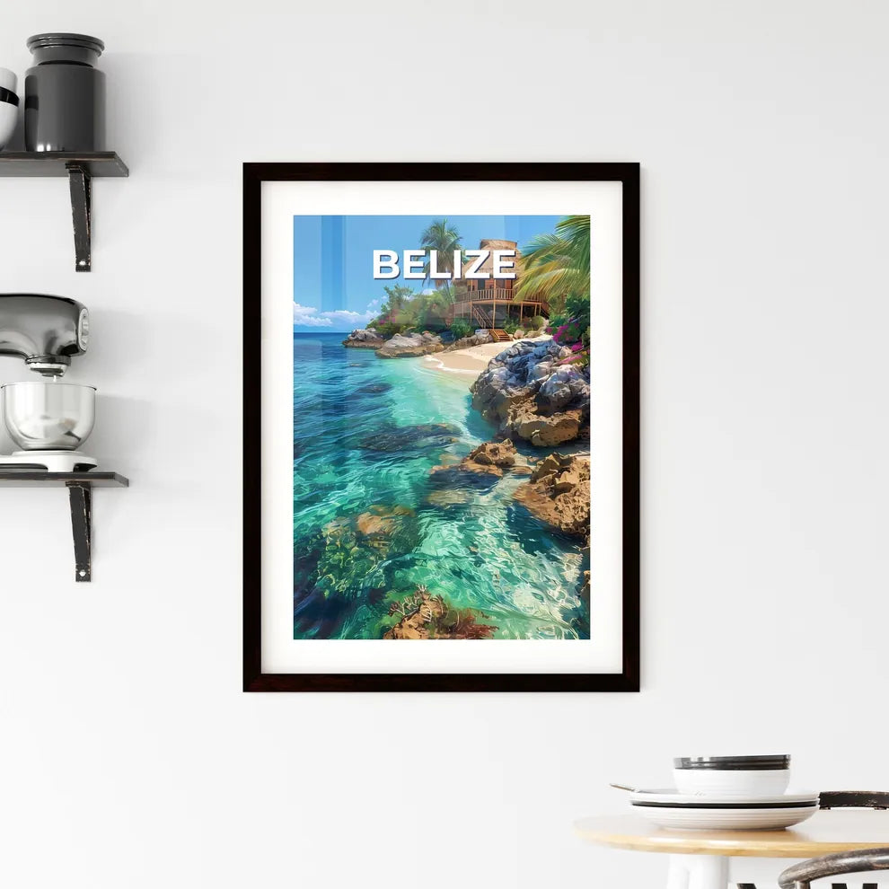 Belize North America Abstract Painting Beach Framed Print