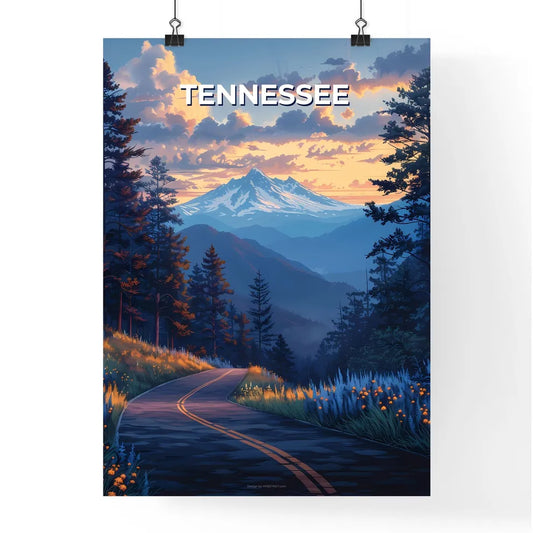 Mountain Landscape Road Vibrant Painting Ten Poster