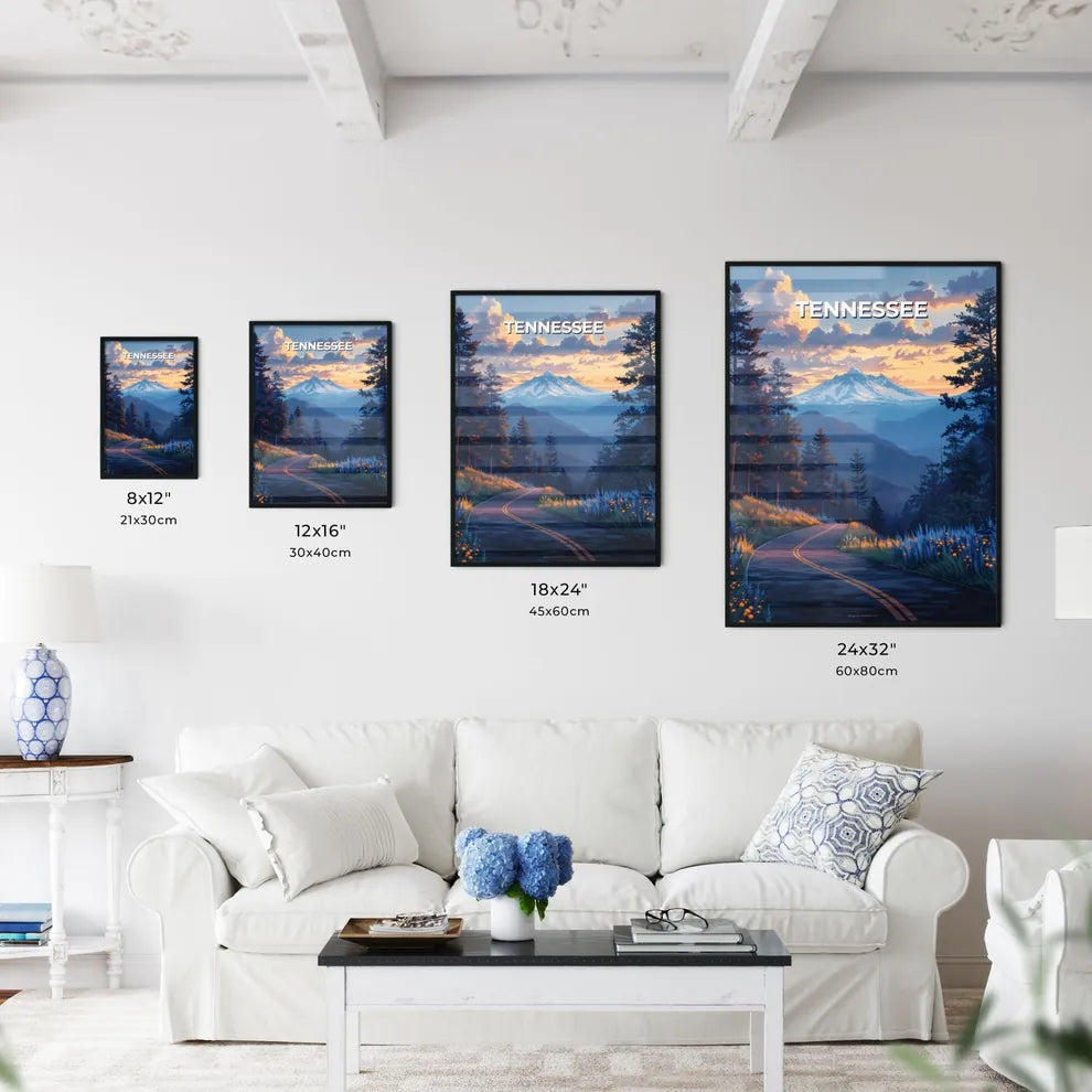 Mountain Landscape Road Vibrant Painting Ten - Kitchen Hangings