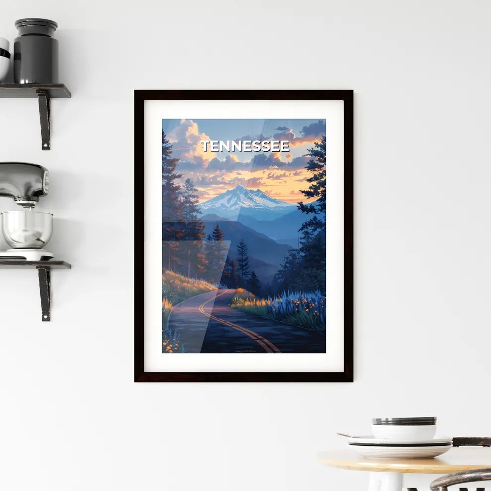 Mountain Landscape Road Vibrant Painting Ten Framed Print