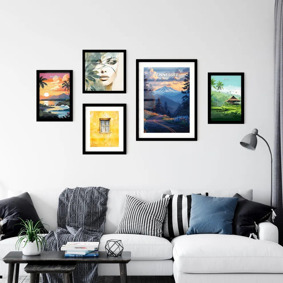 Mountain Landscape Road Vibrant Painting Ten Wall Art