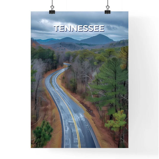 Artful Forest Road Painting Depicting the Be Poster