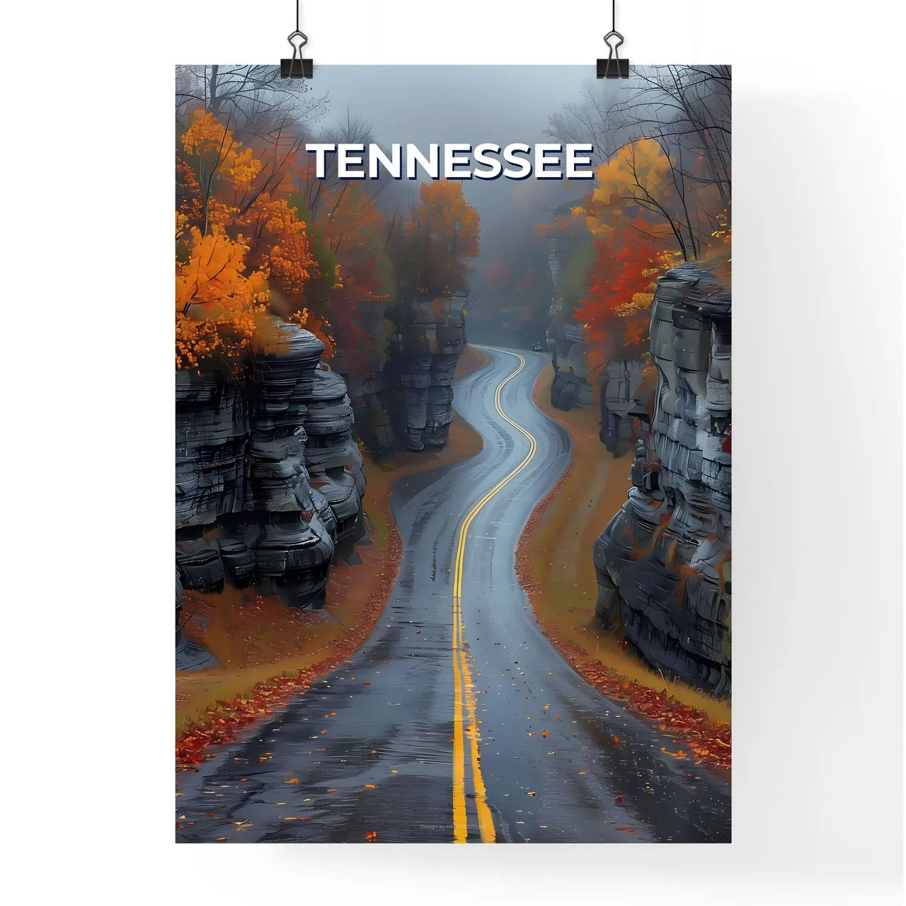 Vibrant Painted Road Scene Through Captivati Poster