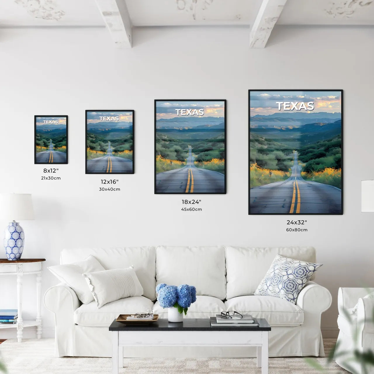 Vibrant Alley with Trees and Flowers - Kitchen Hangings
