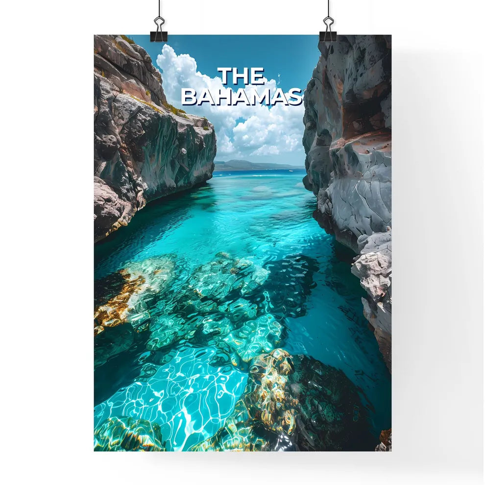 Vibrant Blue Waterscape Painting of Tranquil Poster