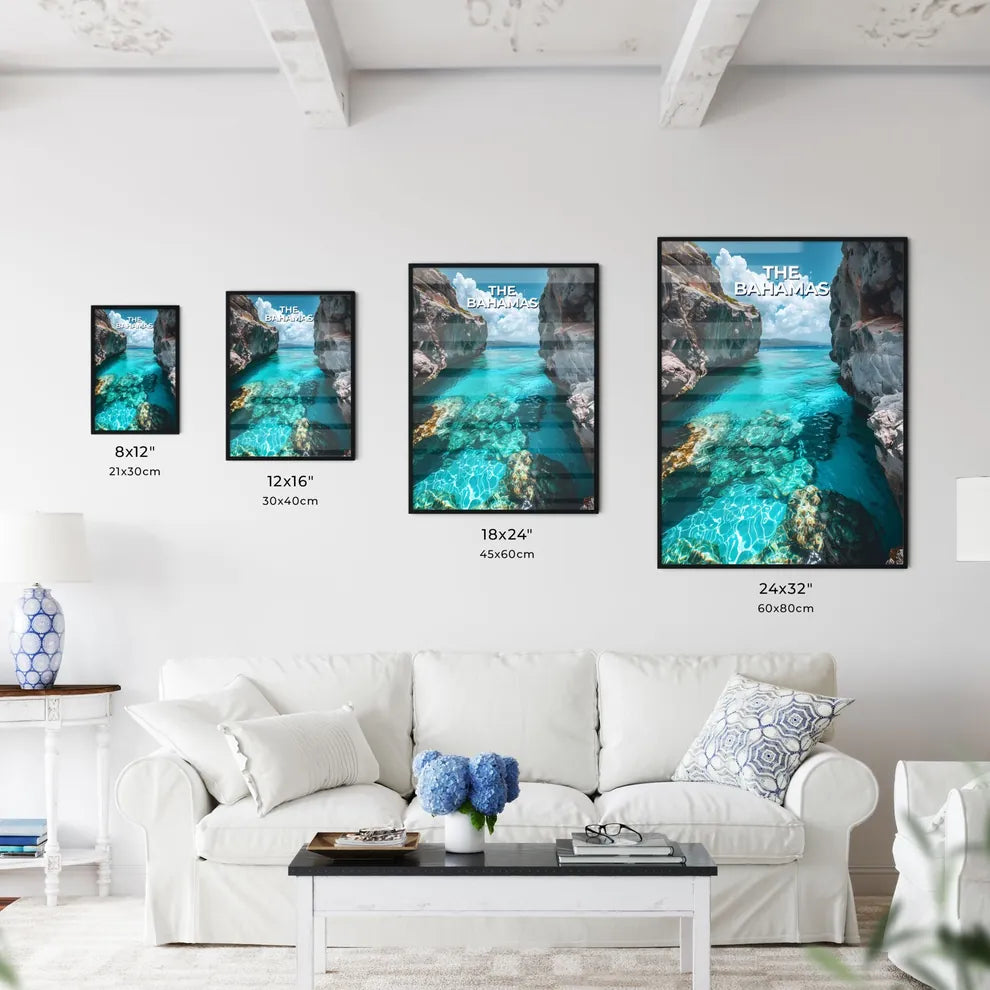 Vibrant Blue Waterscape Painting of Tranquil - Kitchen Hangings