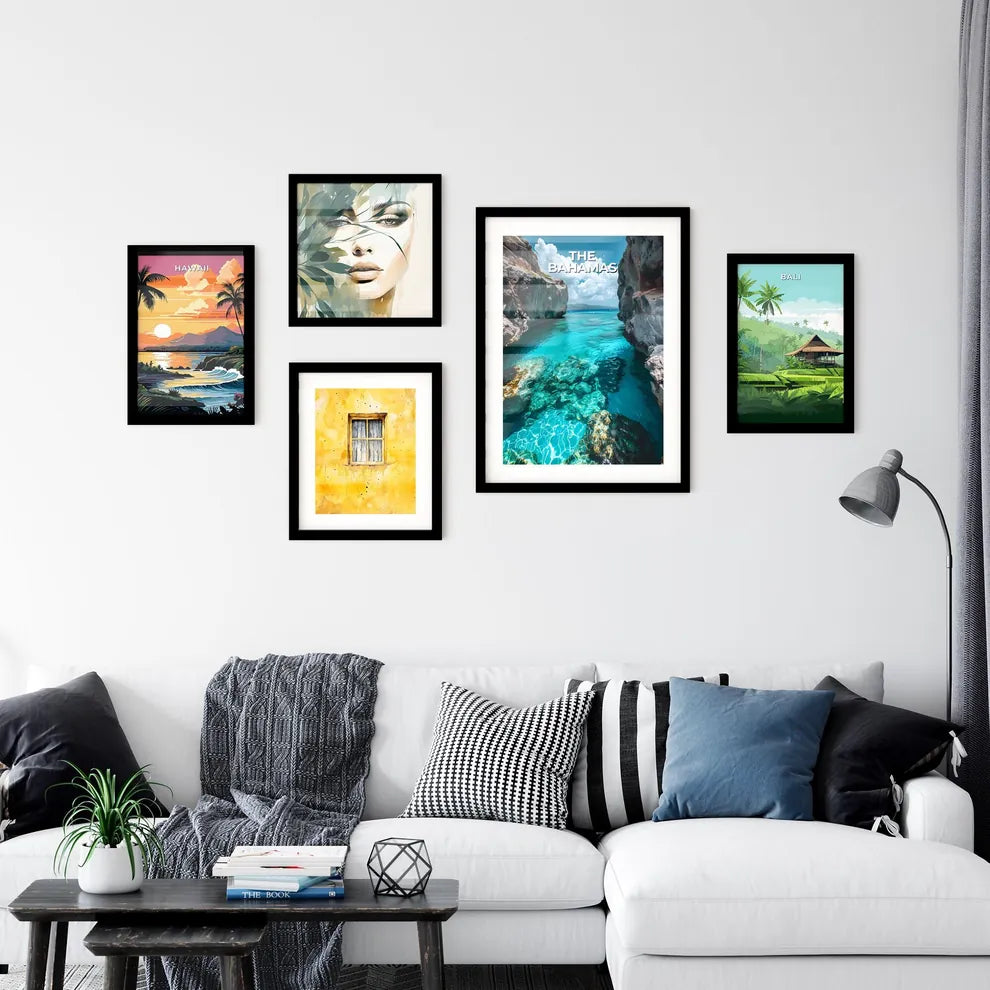 Vibrant Blue Waterscape Painting of Tranquil Wall Art