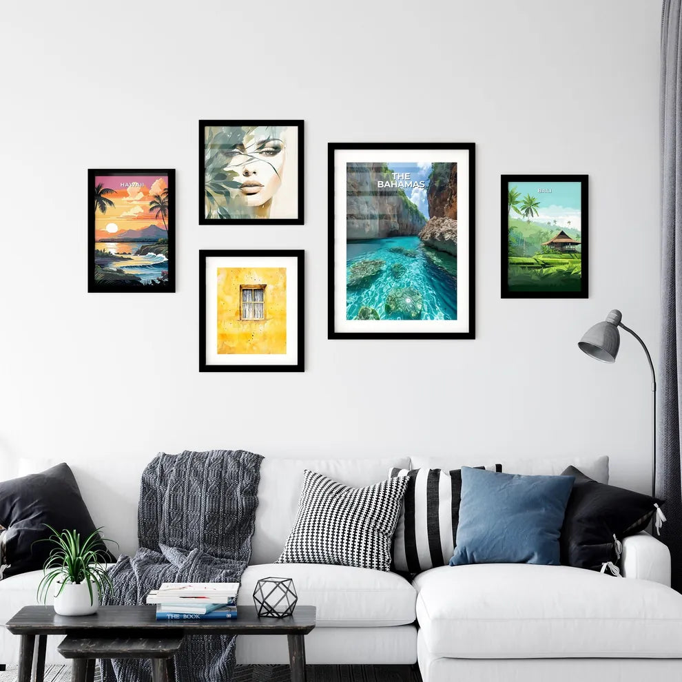 Blue Water Rocks Trees Art Pa Art Print