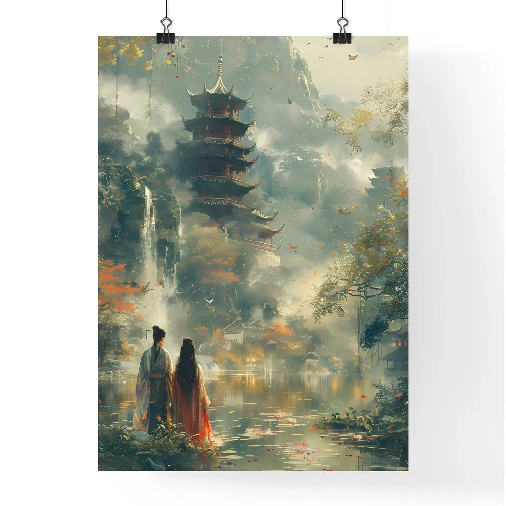 Qingming Festival Spring Rejuvenation Artwork Painting Pagoda Earth Revival Poster