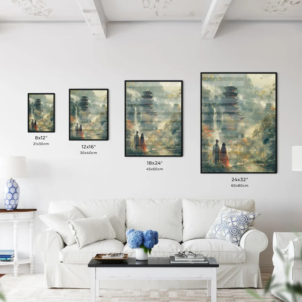 Qingming Festival Spring Rejuvenation Artwork Painting Pagoda Earth Revival Size Chart