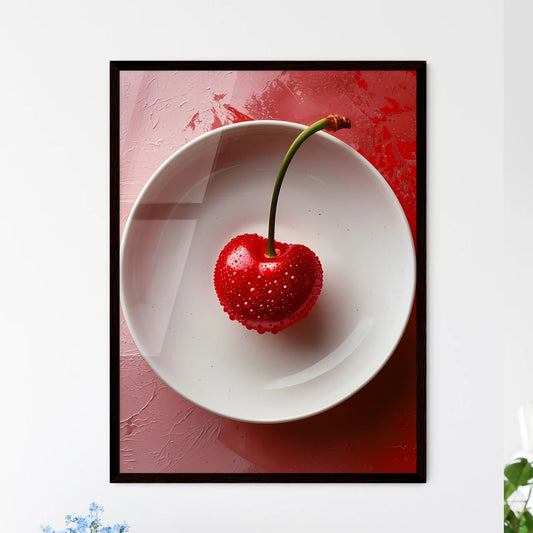 Candied Cherry on Antique Plate Photograph R - Framed Art Print