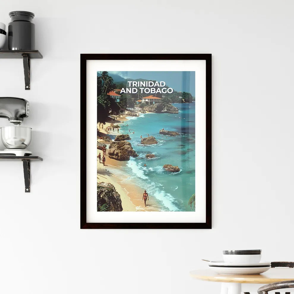 Artful Depiction of Trinidad and Tobago Beac Framed Print