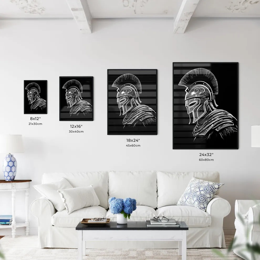 Black and White Trojan Mascot Logo - Kitchen Hangings