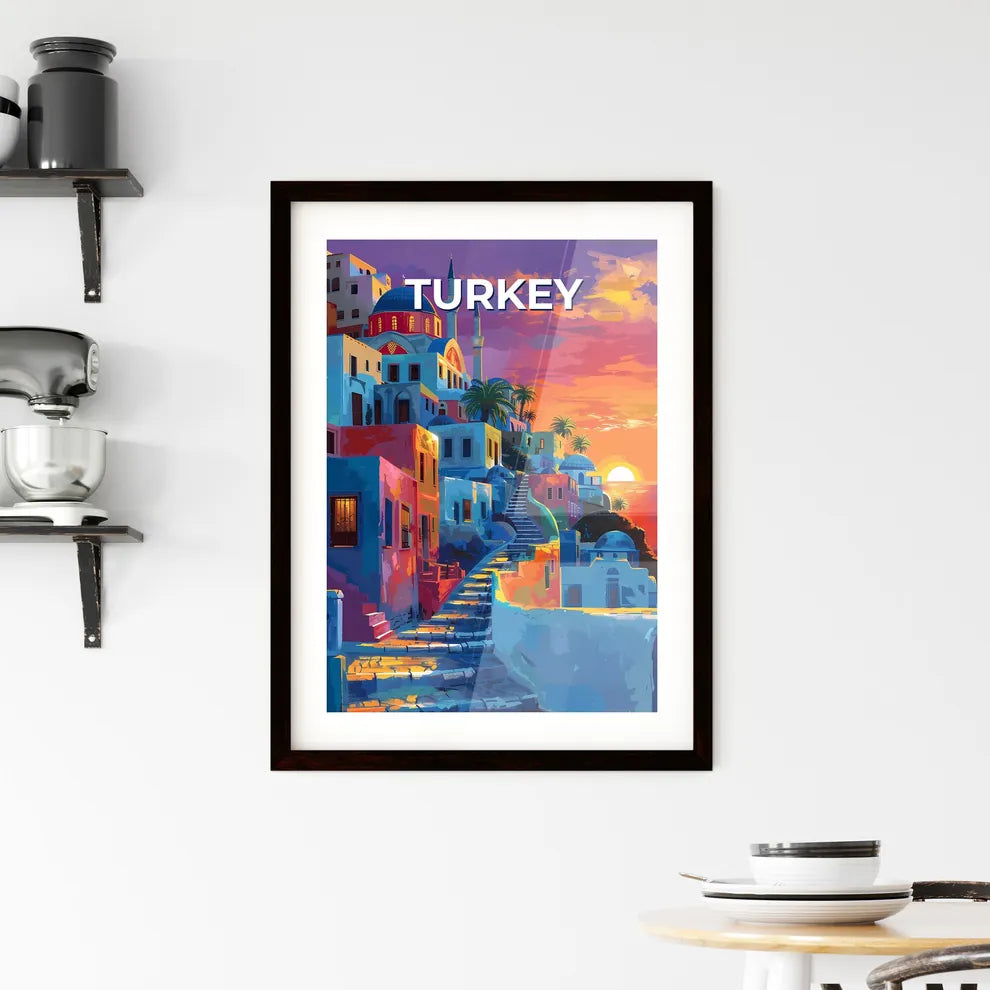 Abstract Painting Turkey Sunset Vibrant Colors Urban Landscape Fine Art Custom Print