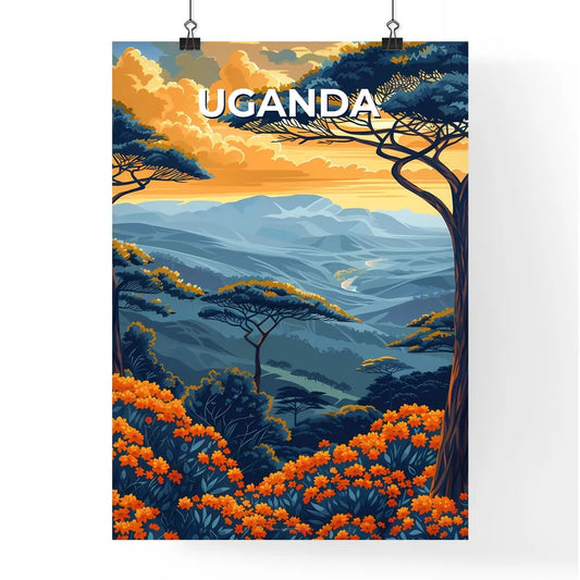 Uganda Africa Painting Landscape Art Vibranc Poster