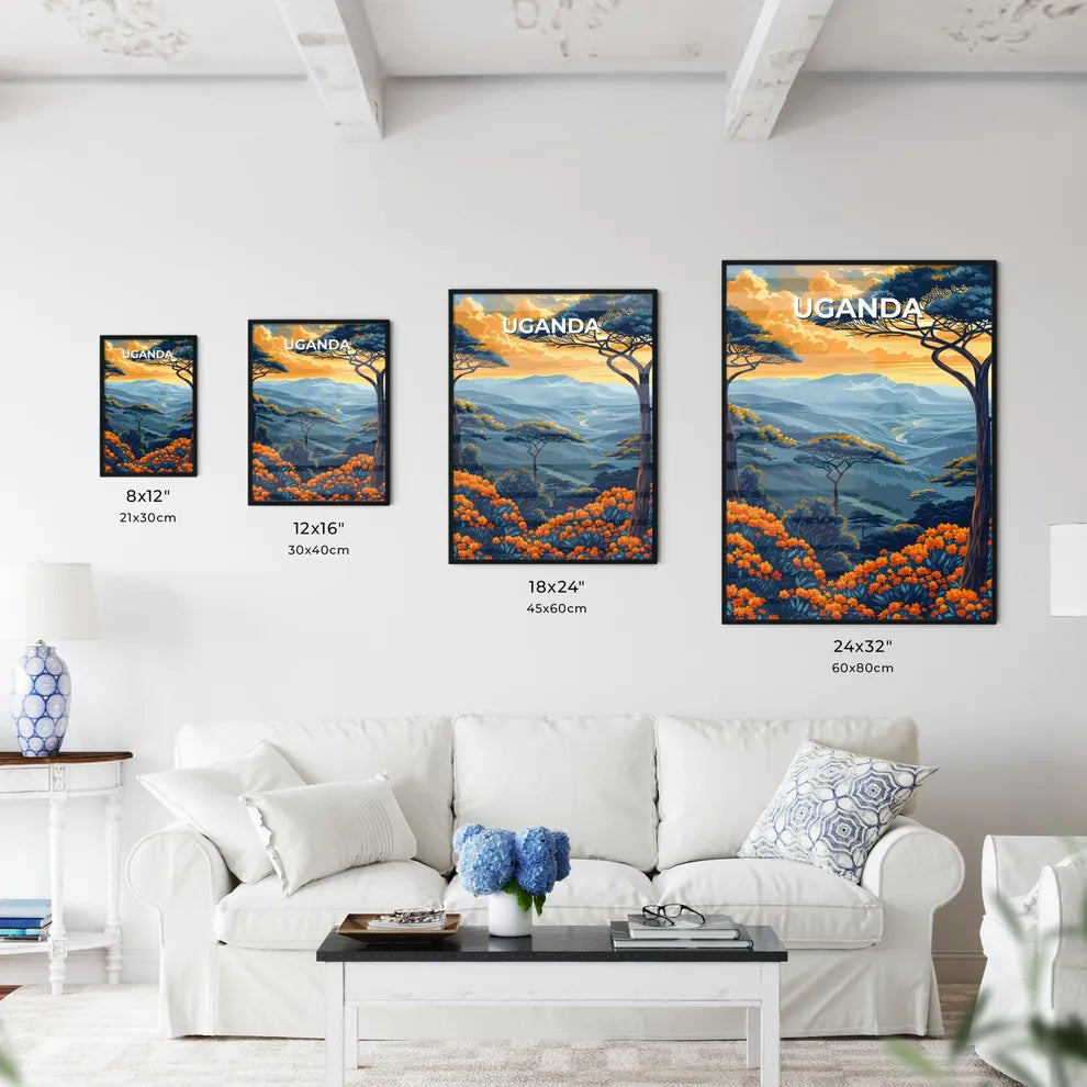 Uganda Africa Painting Landscape Art Vibranc - Kitchen Hangings