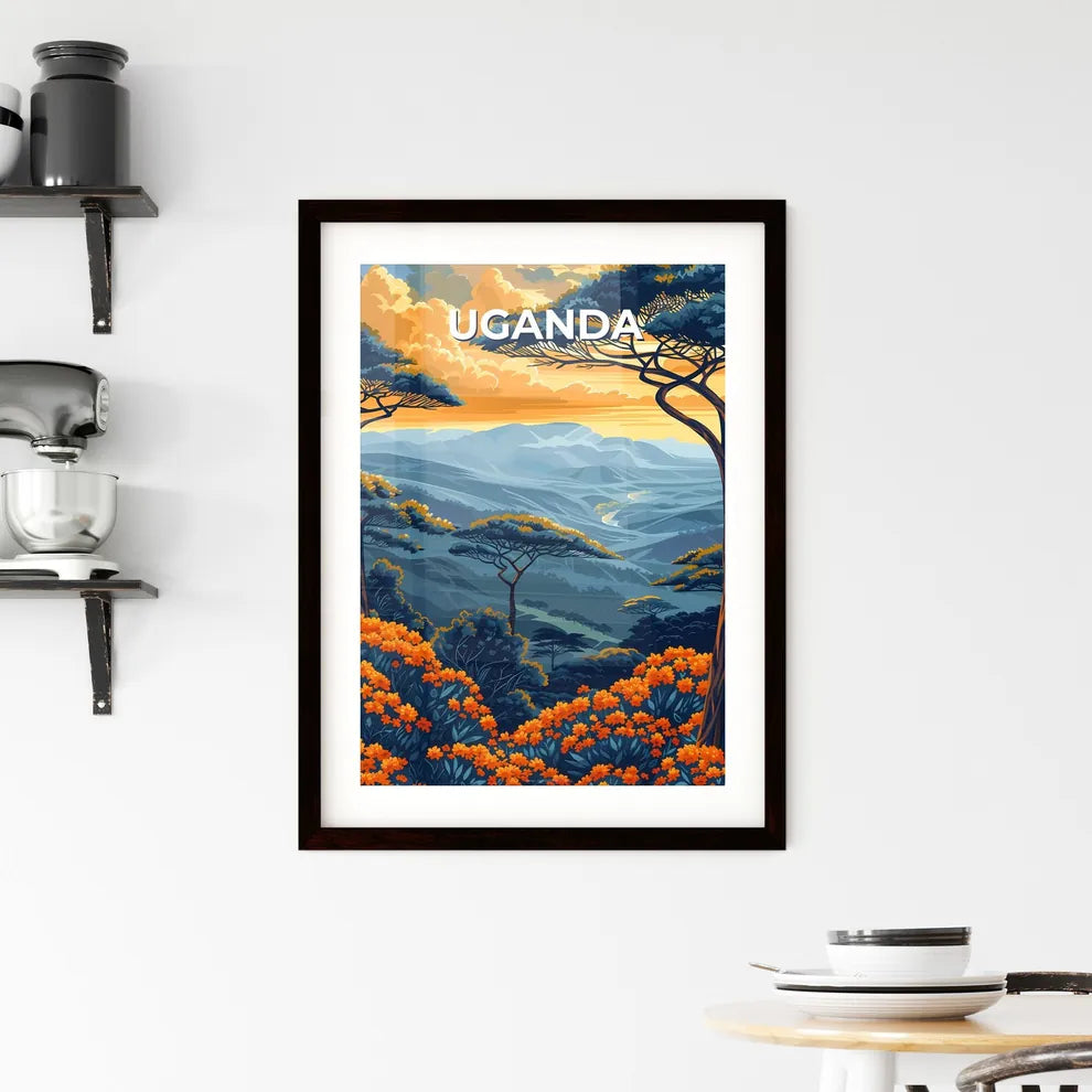 Uganda Africa Painting Landscape Art Vibranc Framed Print