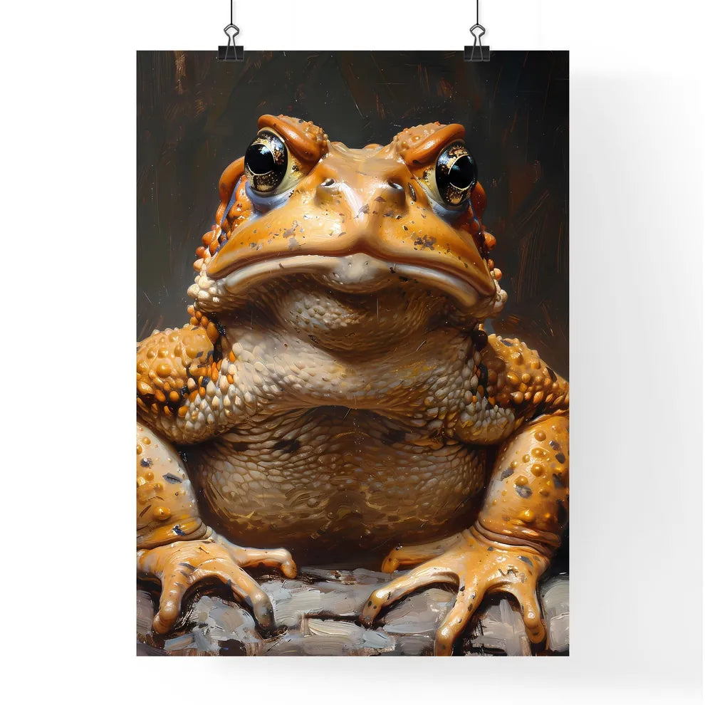 Artistic Frog Painting: Vibrant Close-Up with Toad Poster