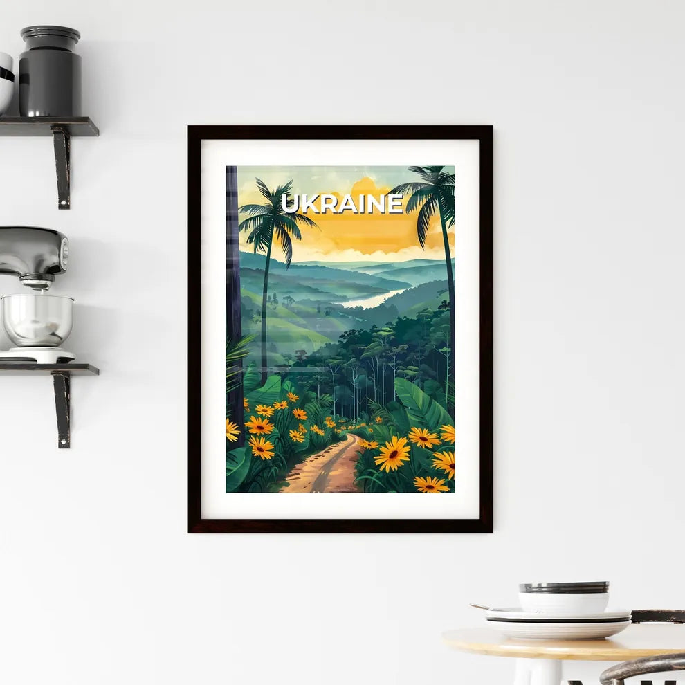 Colourful Painting of a Dirt Road Through a  Framed Print