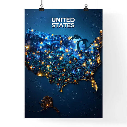 Abstract Art Map of United States Poster
