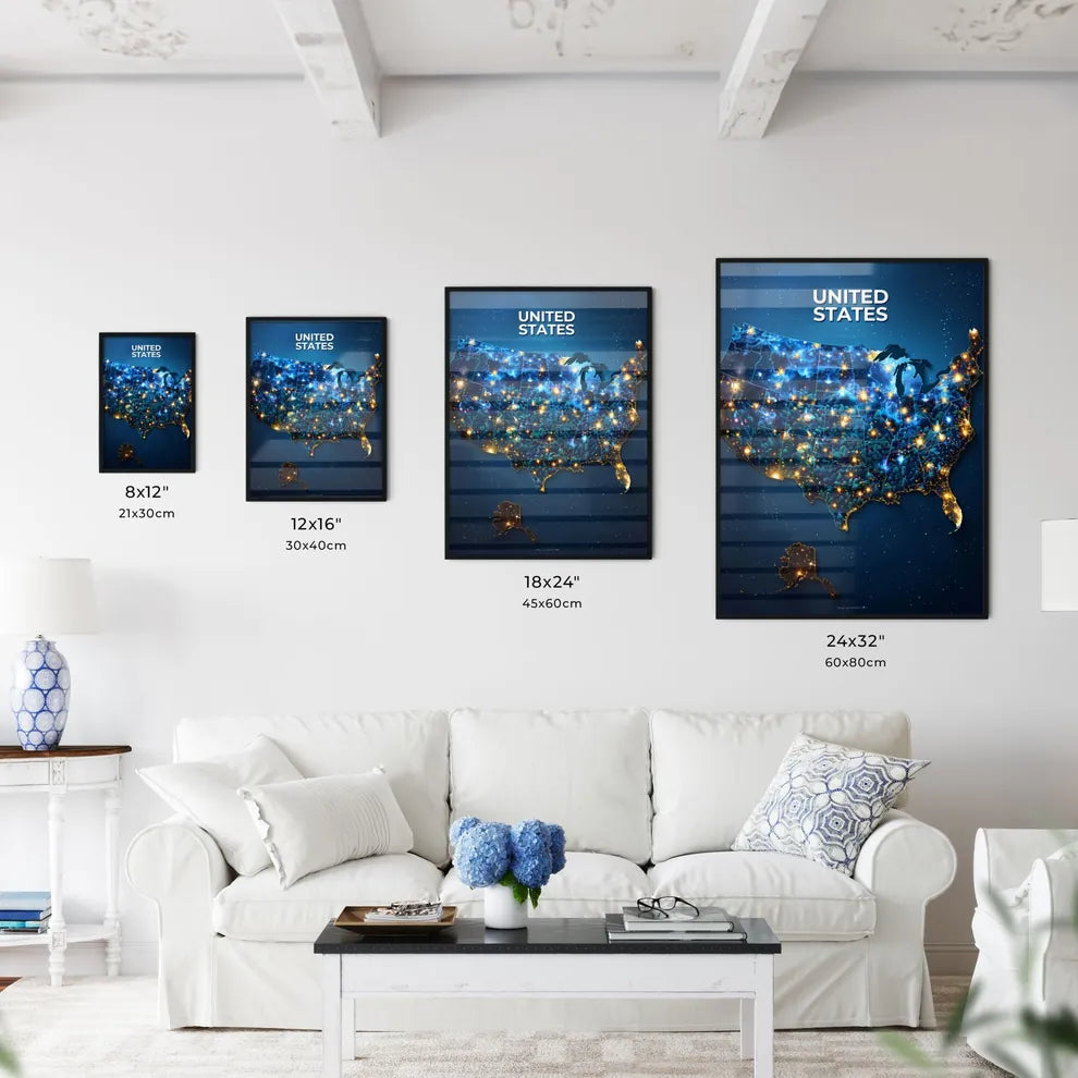 Abstract Art Map of United States - Kitchen Hangings