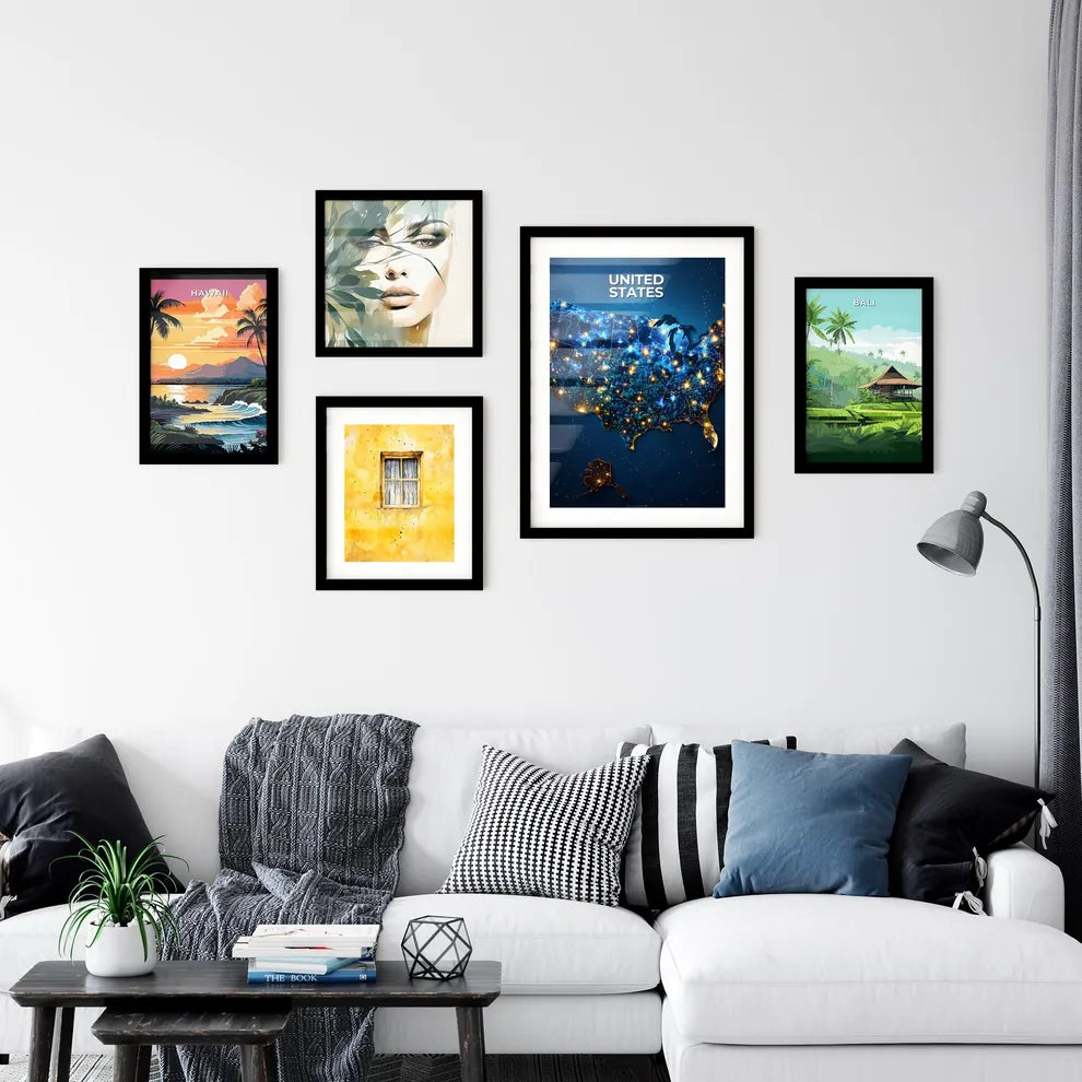 Abstract Art Map of United States Wall Art