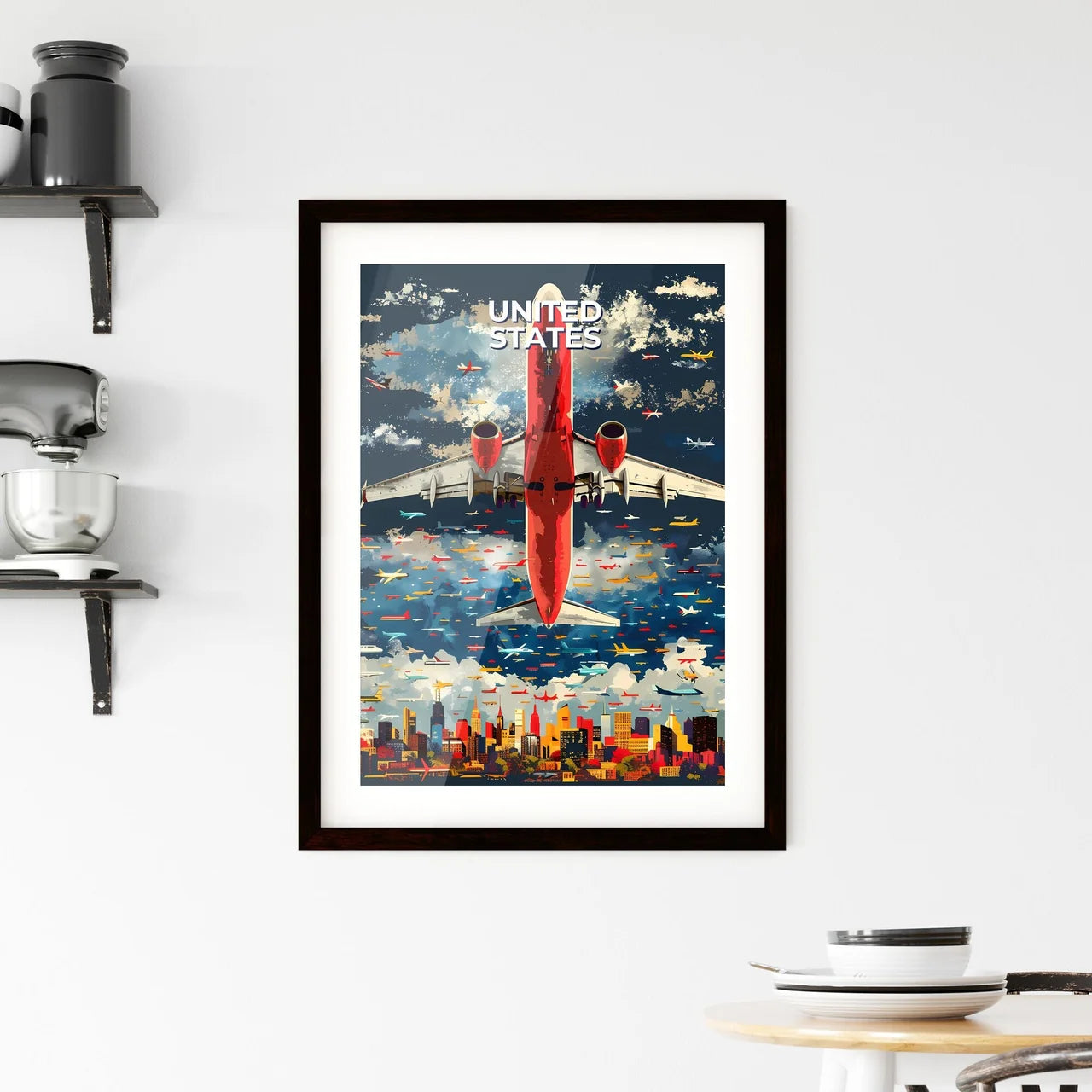 Colorful Cityscape Artwork Digital Painting  Framed Print