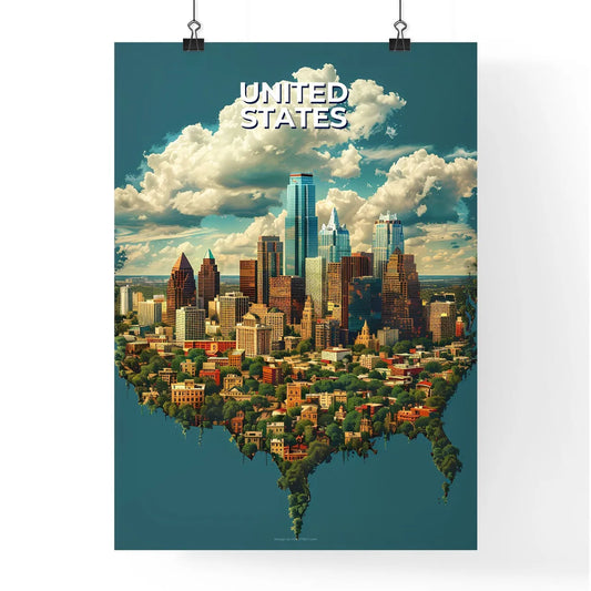 Cityscape Abstract Colorful Contemporary Mod Poster