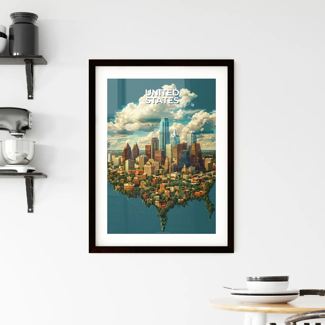 Cityscape Abstract Colorful Contemporary Mod Framed Print