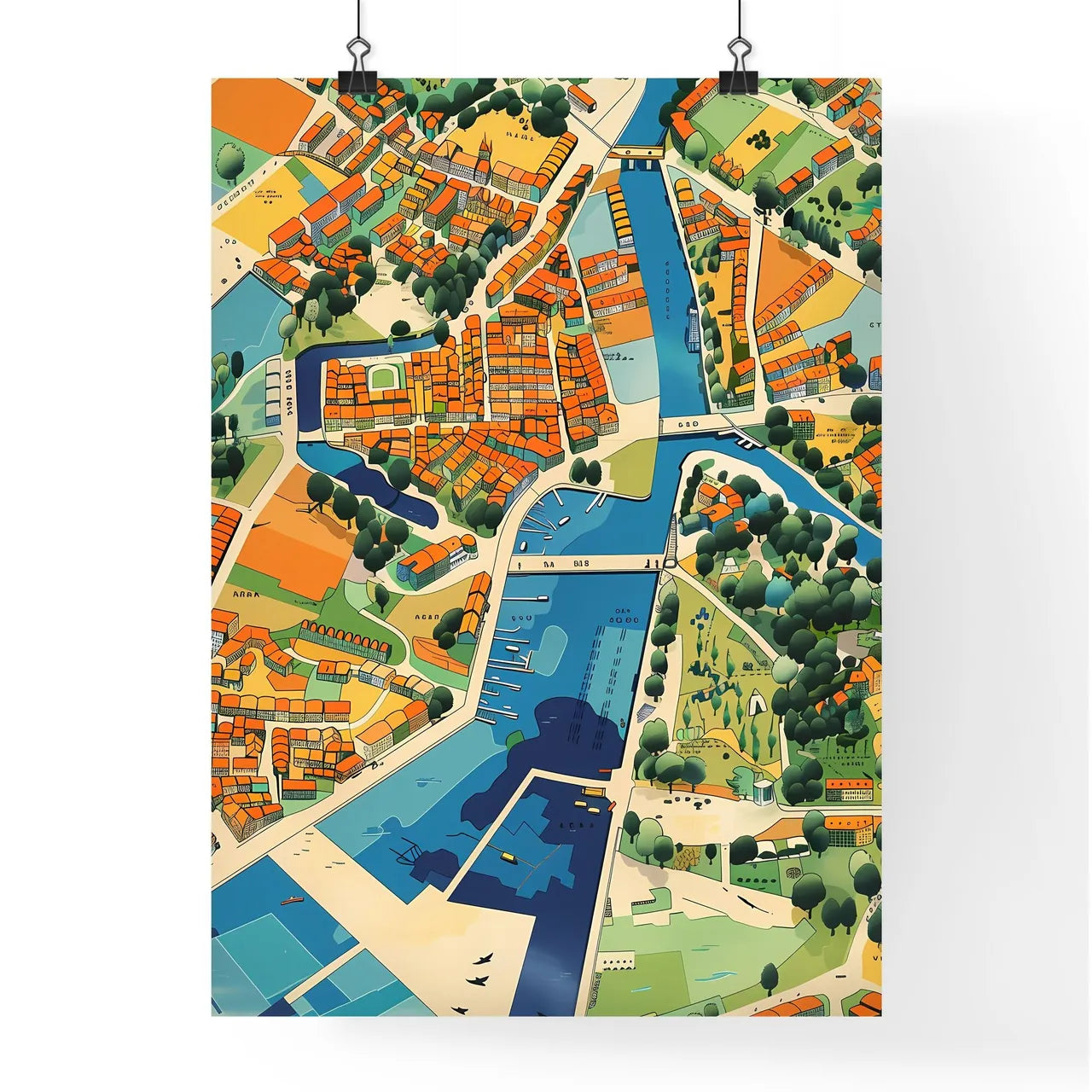 Cityscape Painting Poster