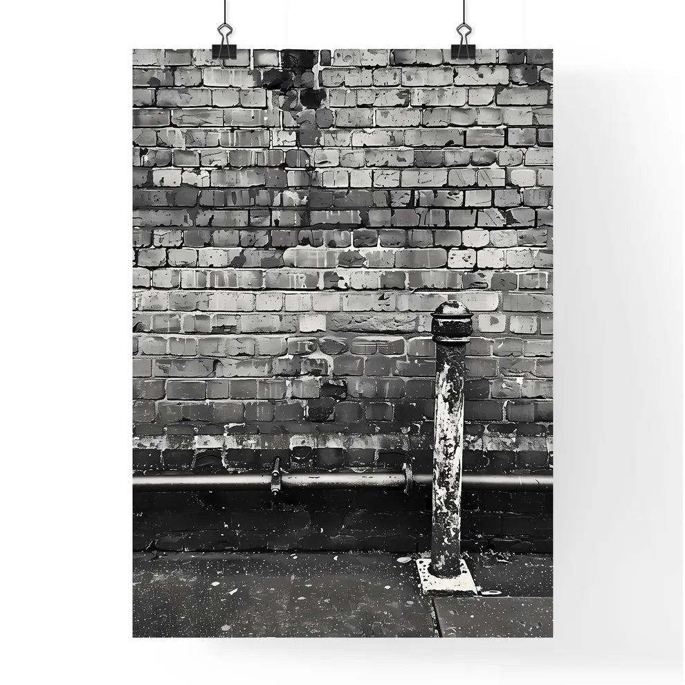 Vibrant Urban Street Art Still Life: Colorful Painted Brick Wall with Pipe Poster