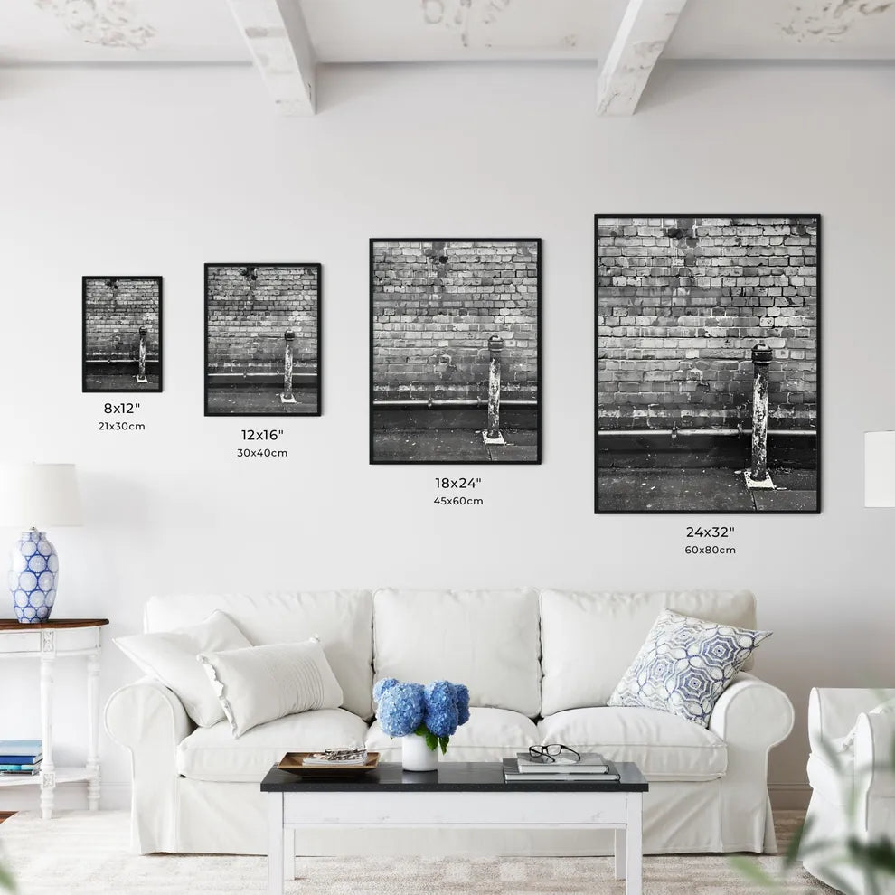 Vibrant Urban Street Art Still Life: Colorful Painted Brick Wall with Pipe Size Chart