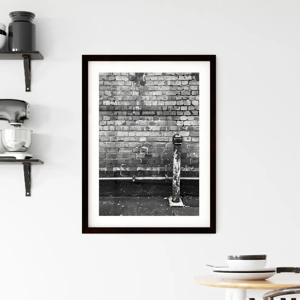 Vibrant Urban Street Art Still Life: Colorful Painted Brick Wall with Pipe Custom Print