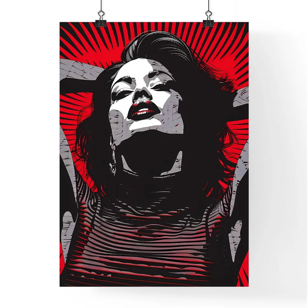 Black and White Fashion Illustration of a Wo Poster