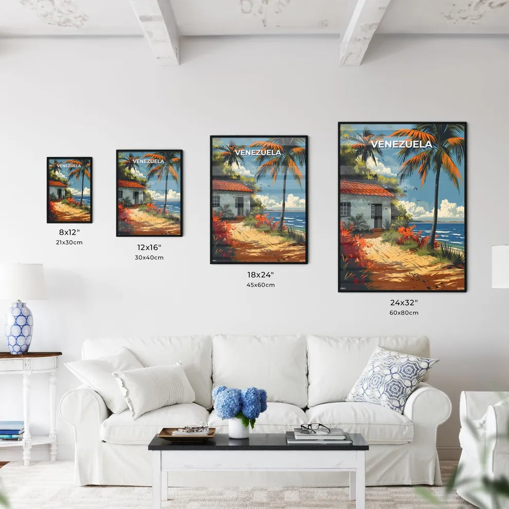 Colorful Handcrafted Painting of a Beach Hou - Kitchen Hangings