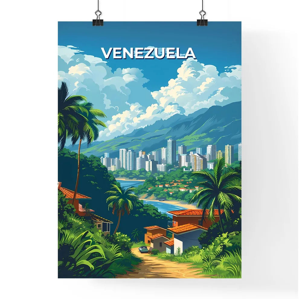 Cityscape Painting Venezuelan Andes South America Art Poster
