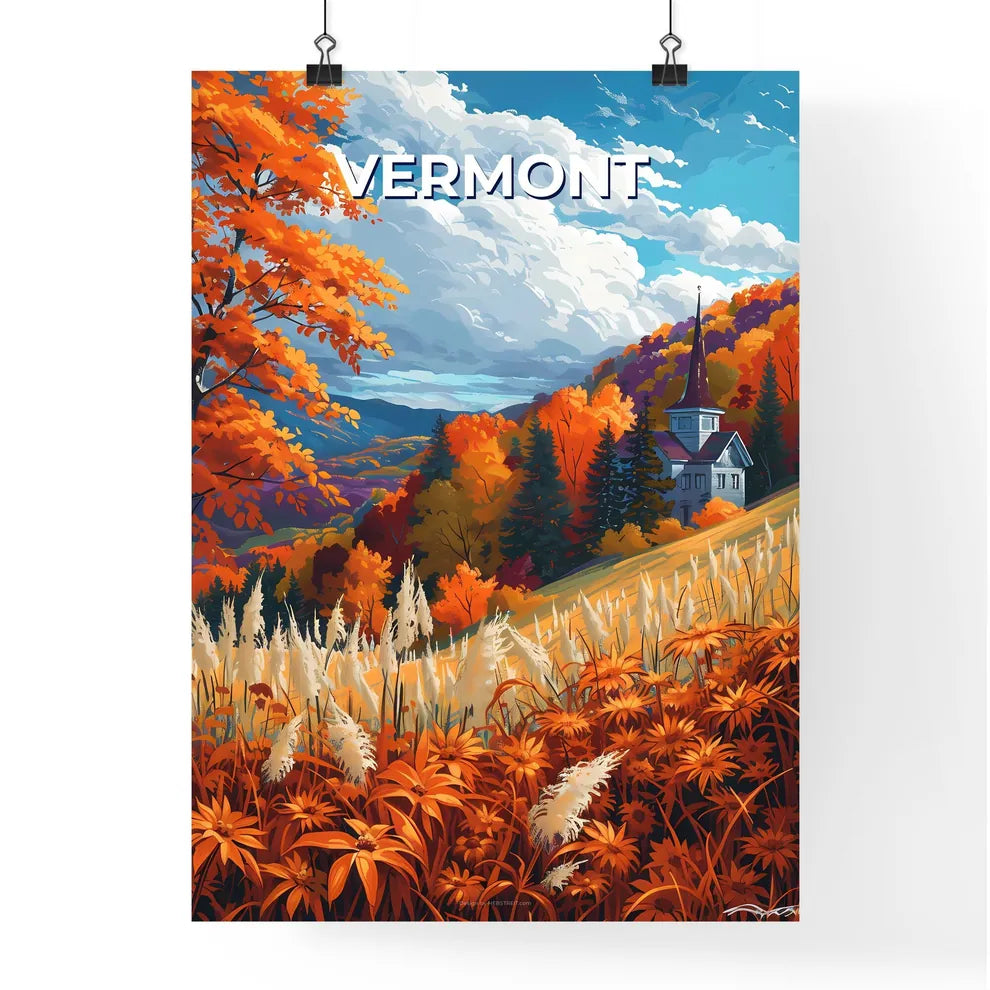 Vibrant Landscape Painting Depicting a Quain Poster