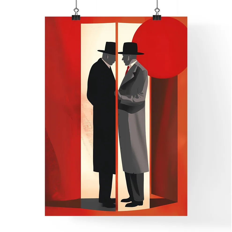 Abstract painting - Two men stand together i Poster