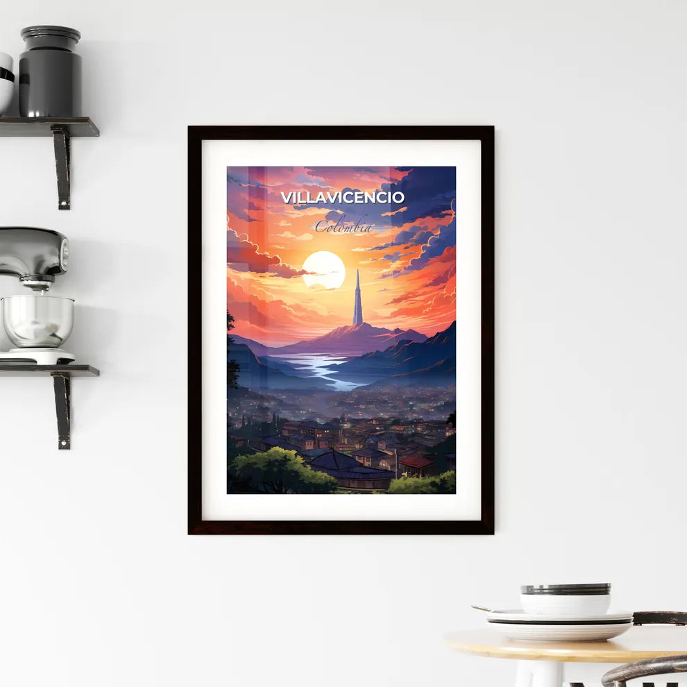 Modern Colorful Skyline of Villavicencio City Painting with Tall Tower and Vibrant Artistic Style Default Title