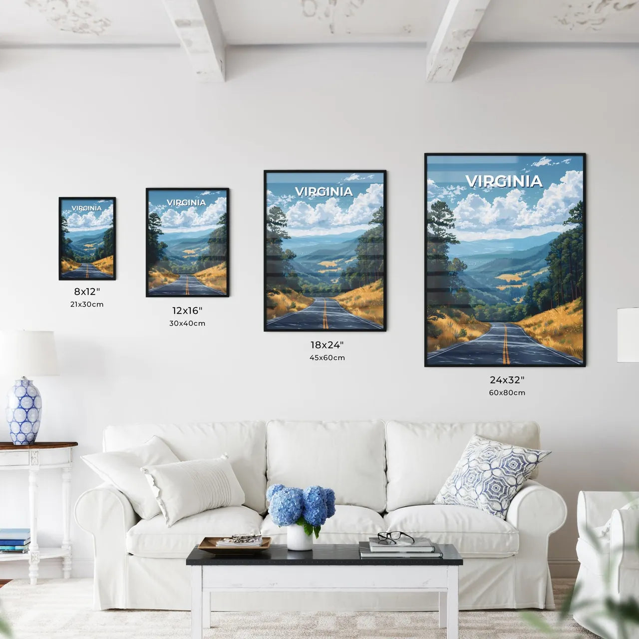 Artfully Painted Landscape Depicting a Road  - Kitchen Hangings