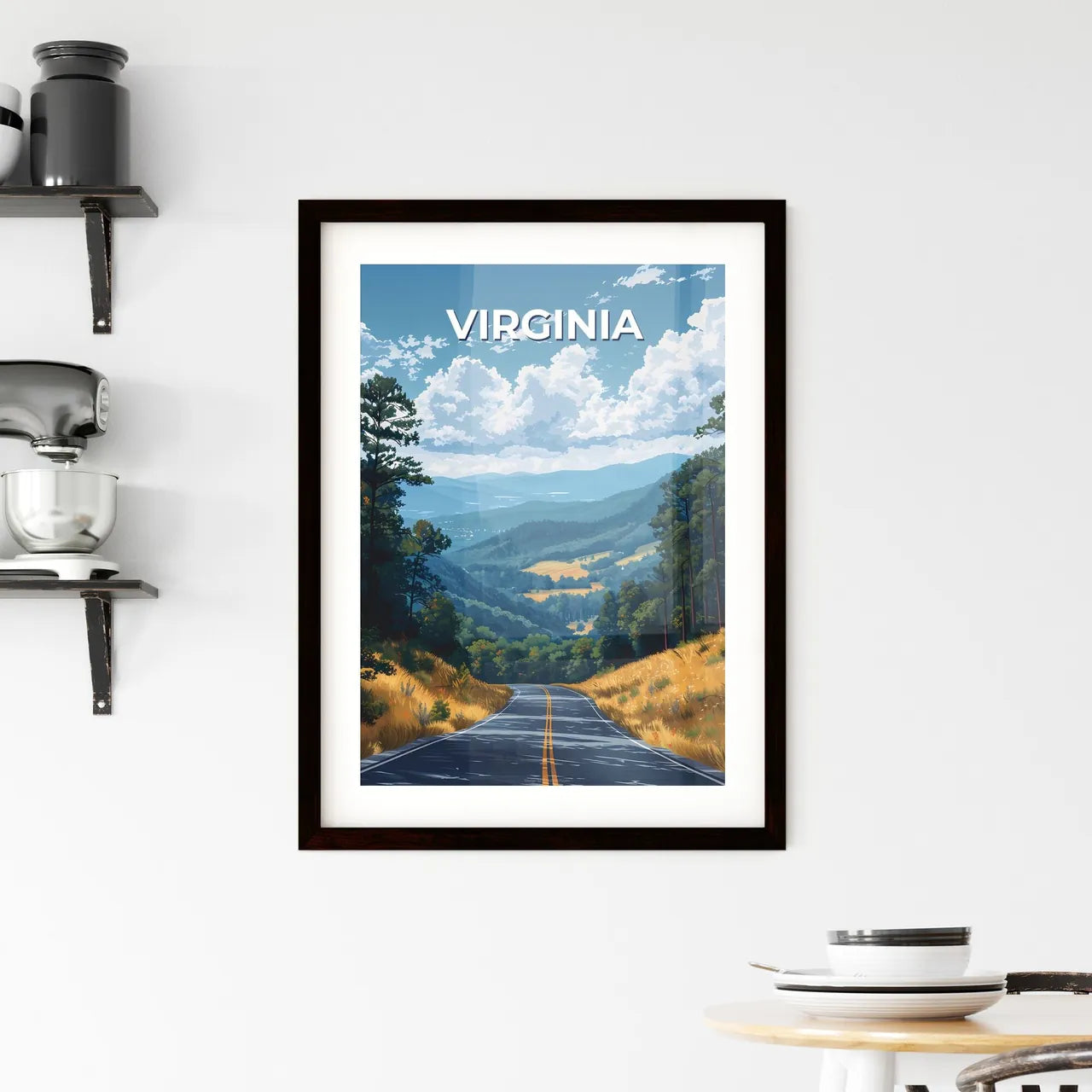 Artfully Painted Landscape Depicting a Road  Framed Print