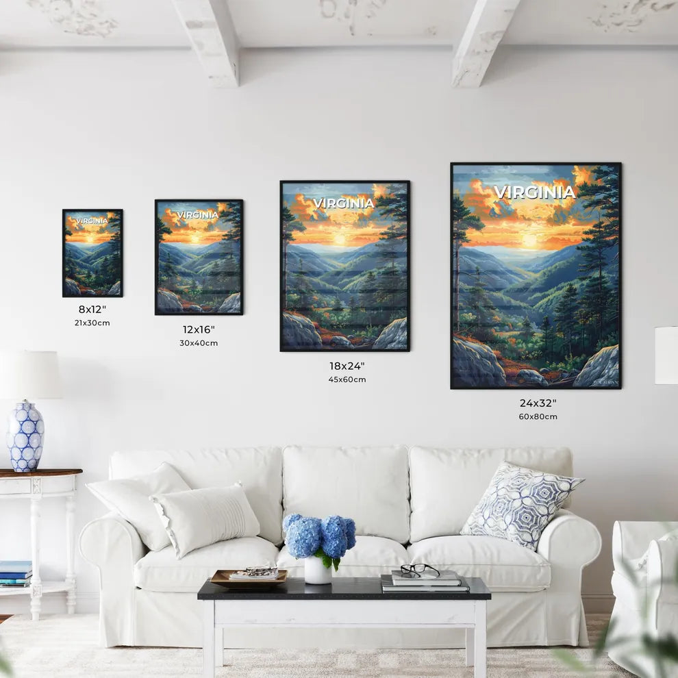 Vibrant Art Print of a Scenic Virginia Lands - Kitchen Hangings