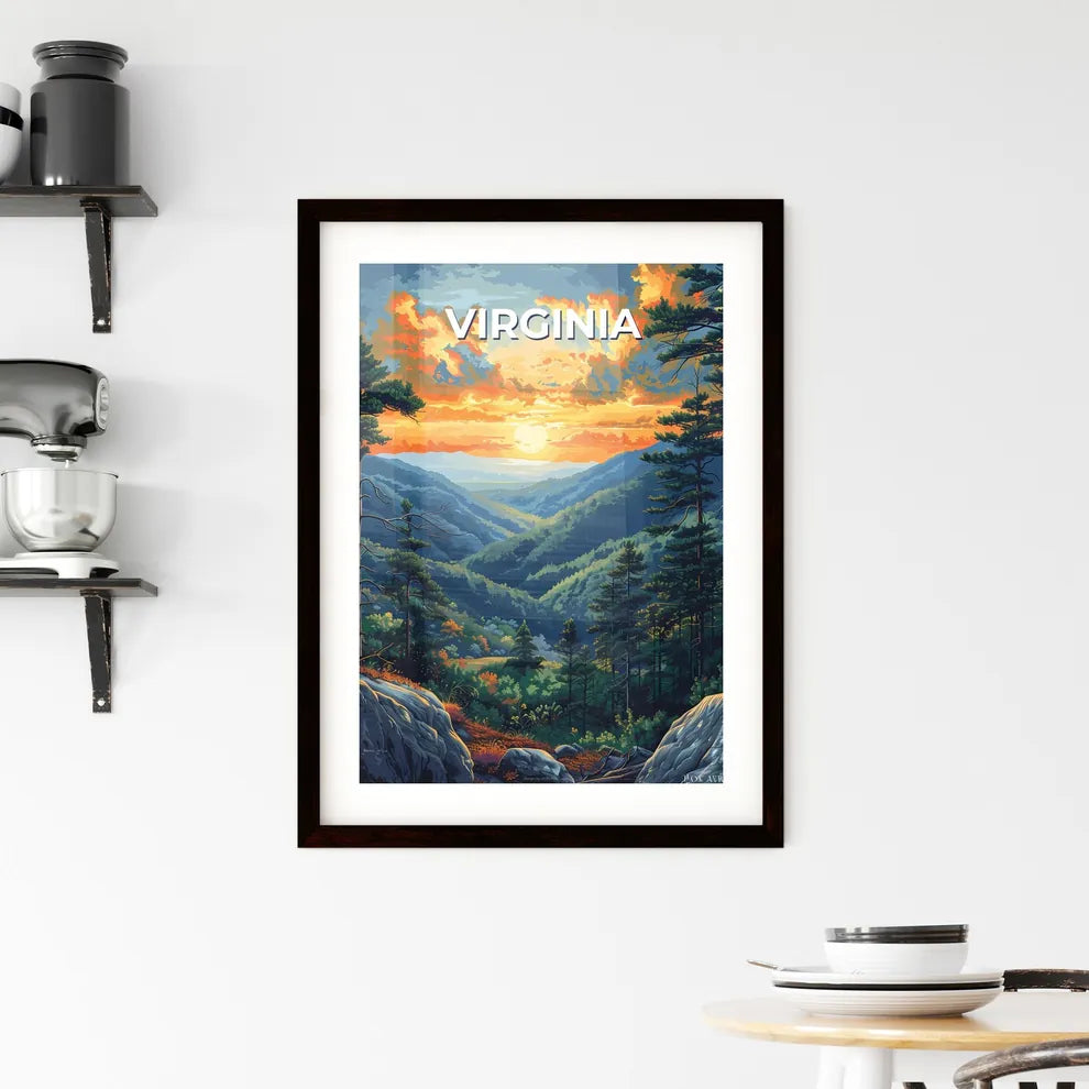 Vibrant Art Print of a Scenic Virginia Lands Framed Print