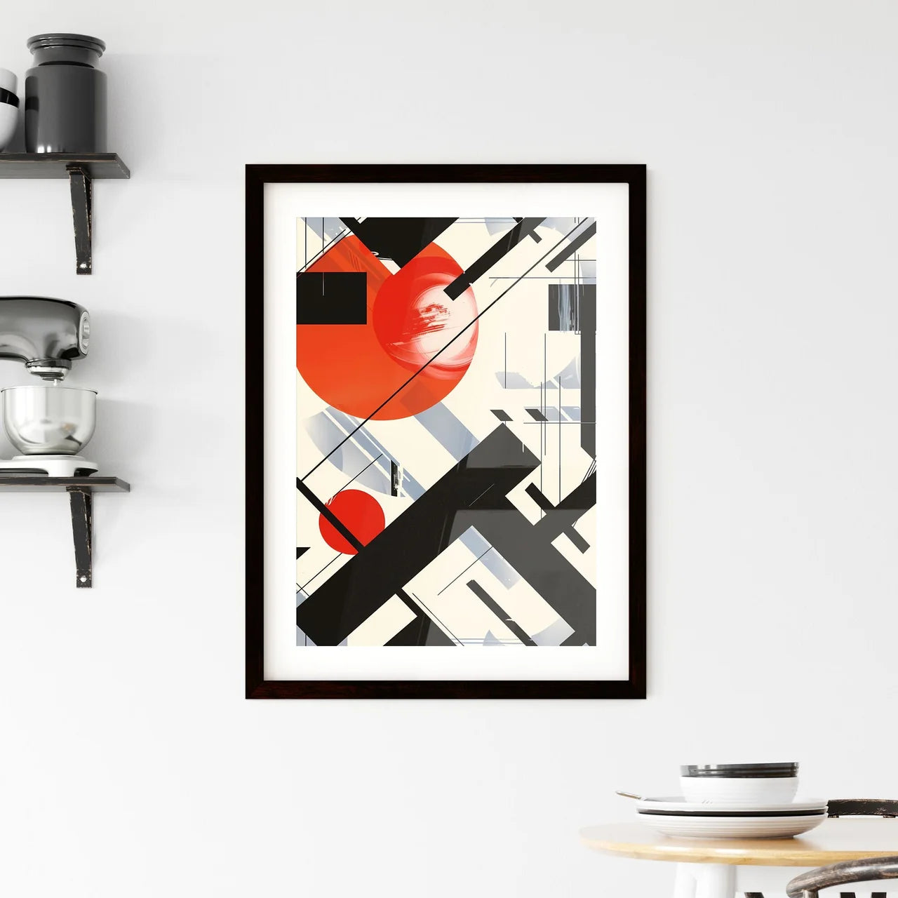 Bauhaus-Inspired Abstract Art Framed Print
