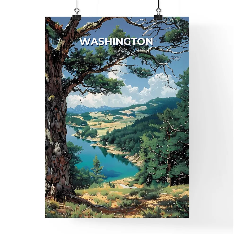 Vibrant Painting of a Washington Landscape Poster